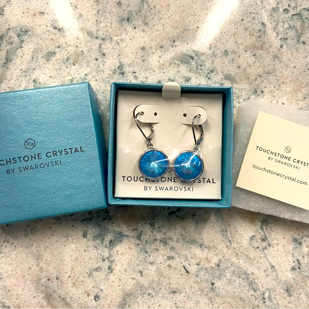 Touchstone Crystal beautiful blue earrings